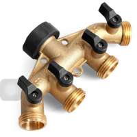 2 3 4 way garden brass water hose splitter thread tap adapter connector